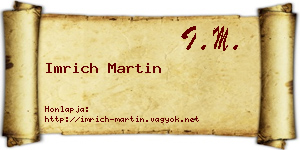 Imrich Martin névjegykártya